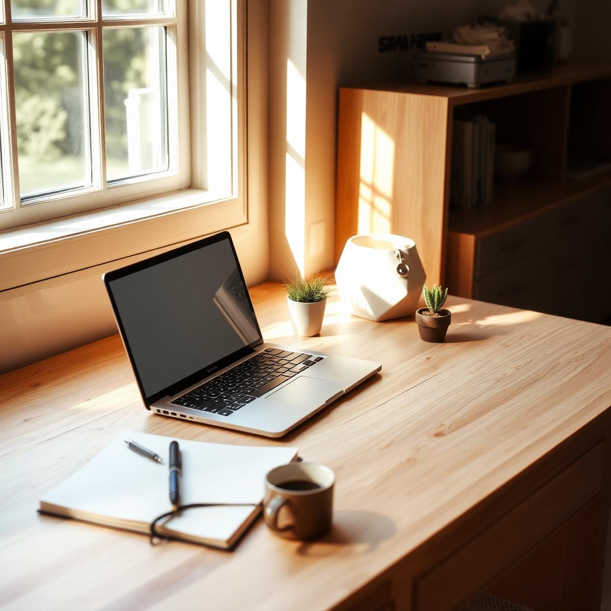 A warm, sunlit workspace where SnapApp Studio products are made